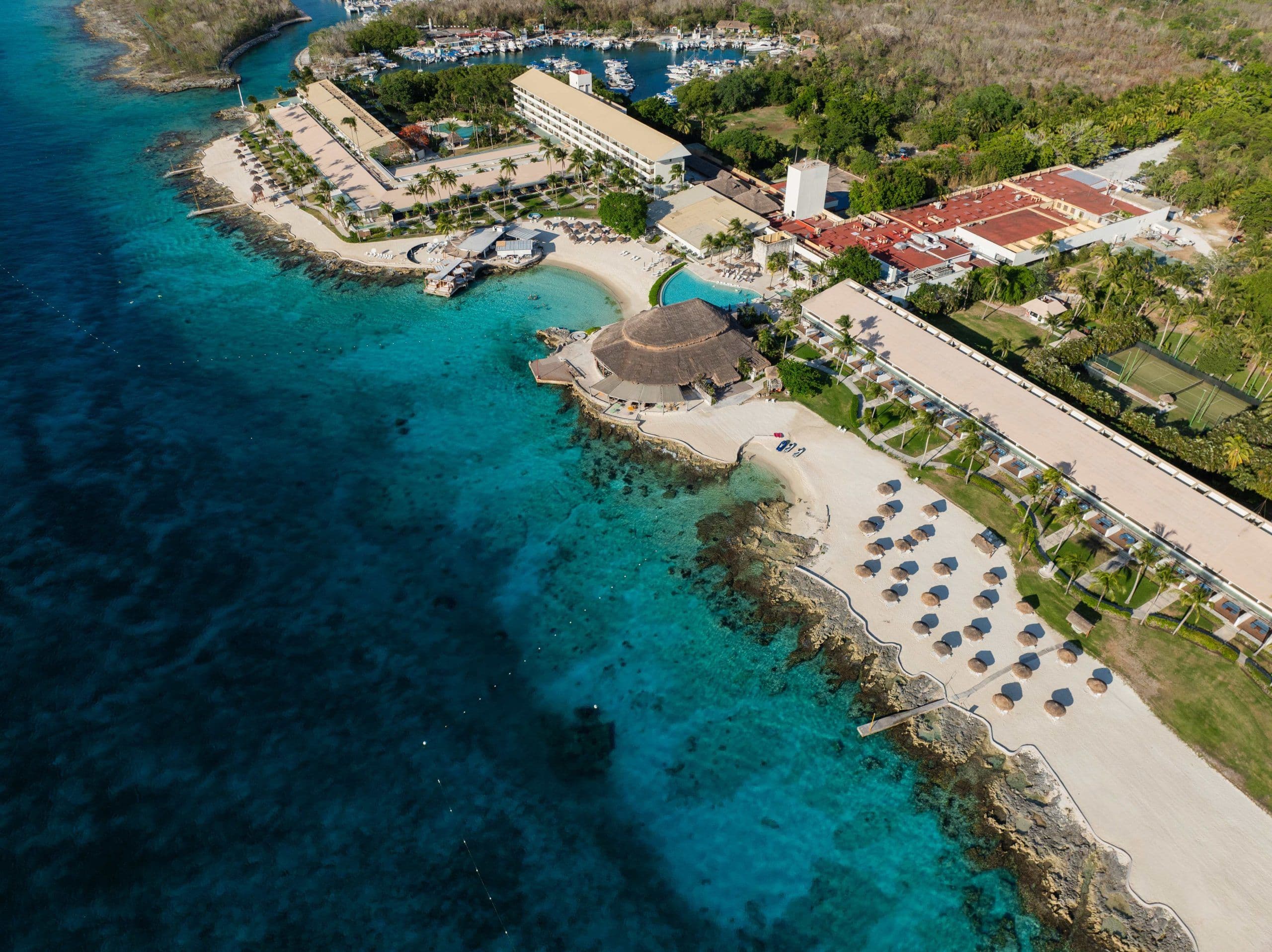 Aerial view of Cozumel, Mexican Caribbean