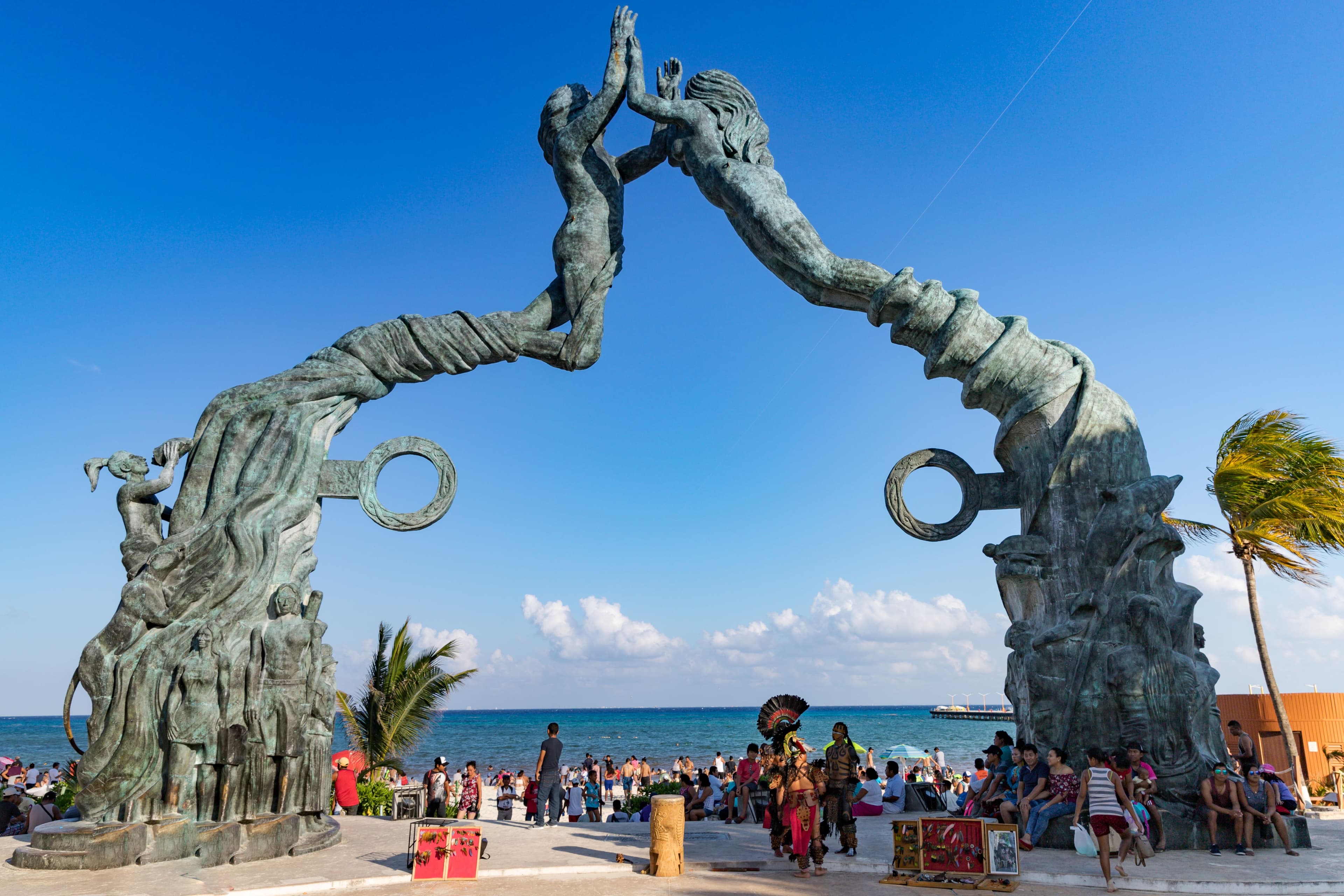 Aerial view of Playa del Carmen, Mexican Caribbean